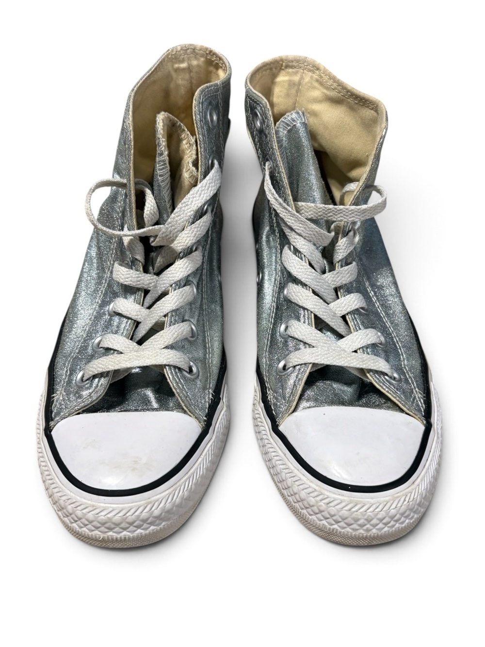 Converse Women's Metallic Silver High-Top Sneakers